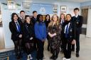 Councillor Christina Cannon with pupils from Hillpark Secondary