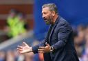Kilmarnock manager Derek McInnes on the touchline at Ibrox today