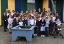 Tinto Primary pupils and staff