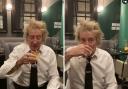 Sir Rod Stewart dons Celtic tie at plush Glasgow restaurant