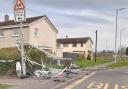 The wrecked bus stop in East Kilbride