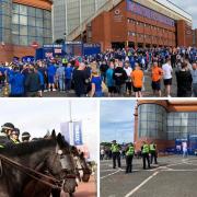 Large police presence at Ibrox despite no Celtic fans in attendance