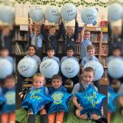 Children at Mount Florida celebrate the inspection report success