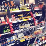 supermarket alcohol aisle