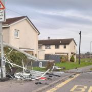 The wrecked bus stop in East Kilbride