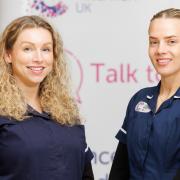 (Left to right) Cancer Research UK roadshow nurses Jess Cuddy and Laura Conaghan