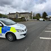 Police officers on the scene, Glasgow Road, Kirkintilloch