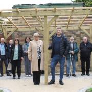 Local councillors, Allan Casey, Elaine McDougall and Baillie Anthony Carroll are pictured under the new pergola in the city’s East End with members of the Friends of Group