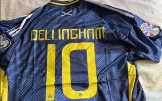 Jude Bellingham's name on the back on Scotland's new jersey