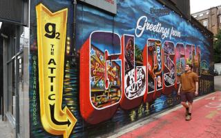 The Greetings from Glasgow mural on Sauchiehall Street