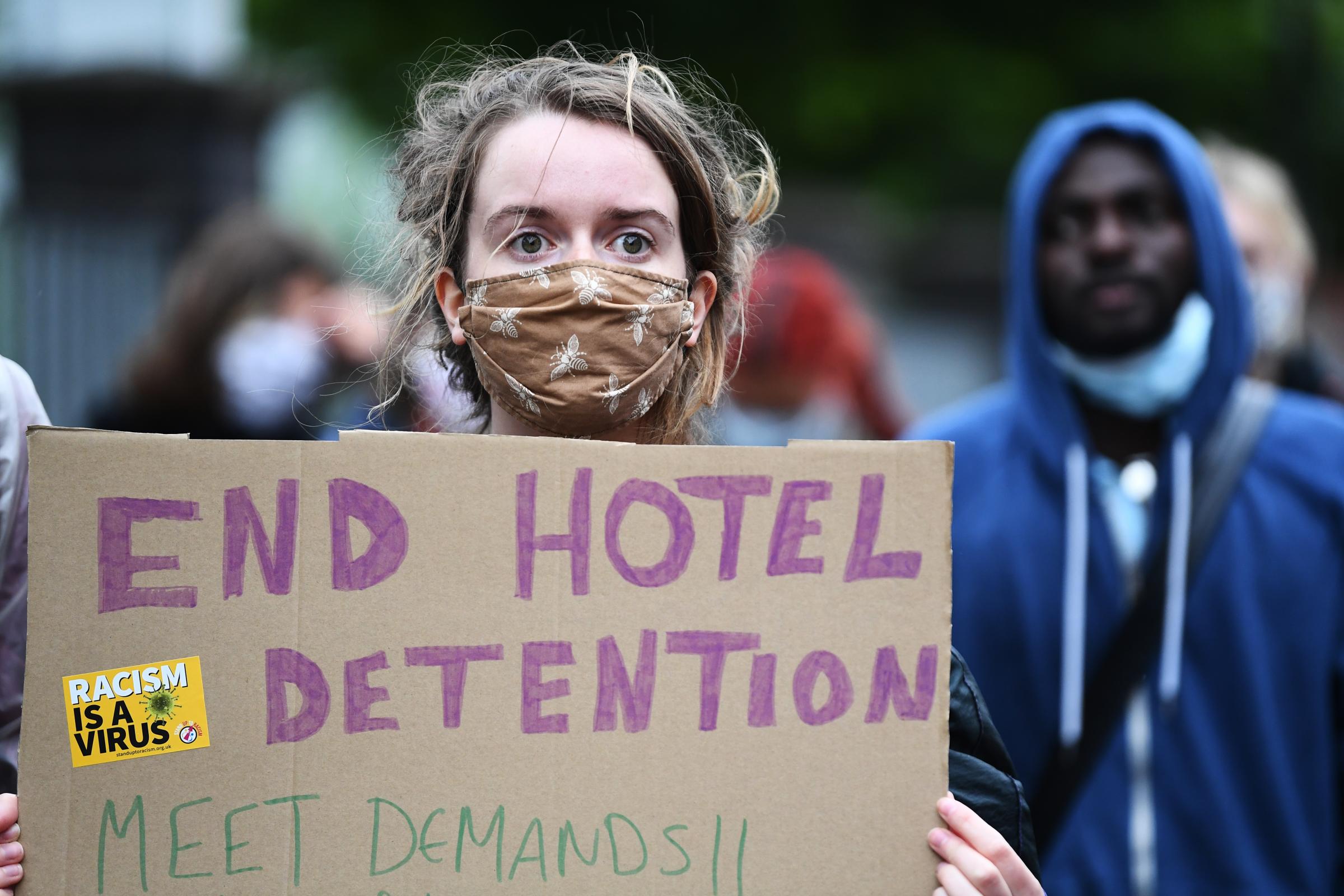 Demonstrators join a Refugees Lives Matter protest on July 1, 2020 in Glasgow Picture: Jeff J Mitchell/Getty Images