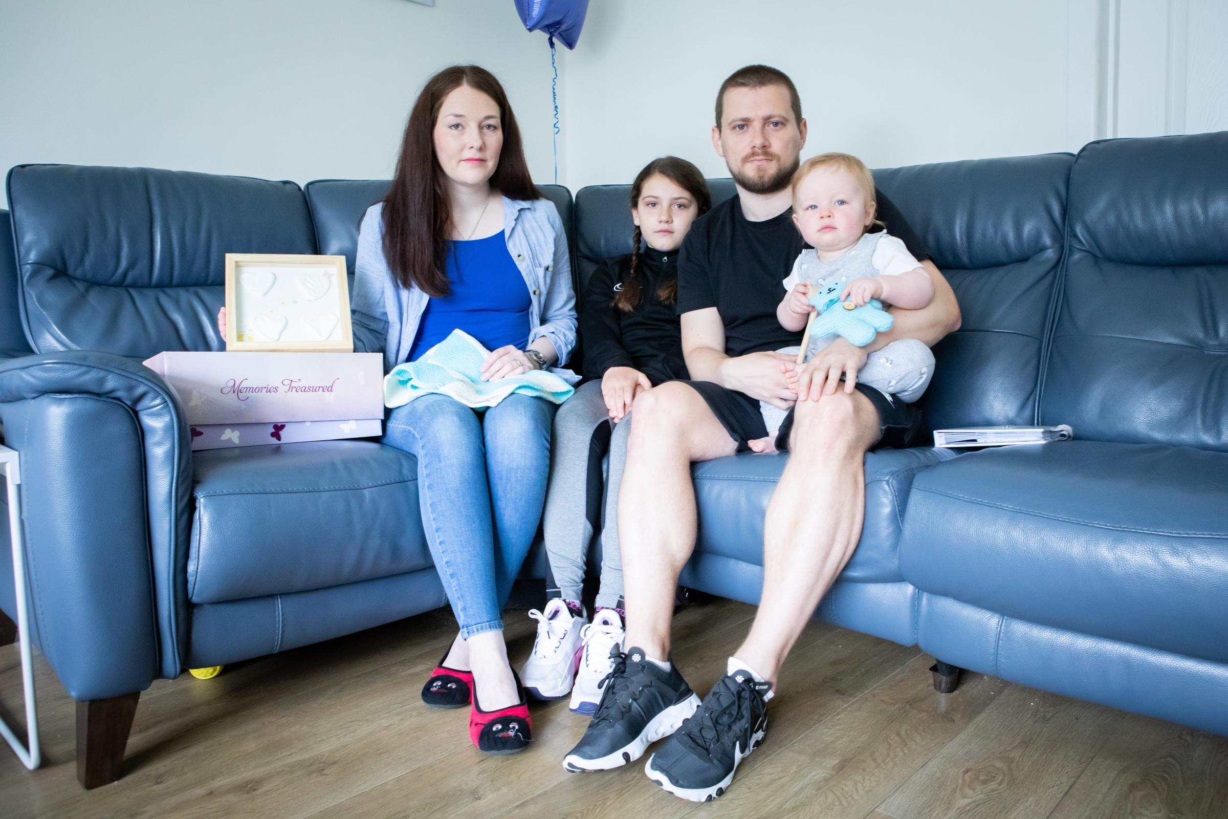 Laura and Jonathan McLeish with baby Jude and Hollie, 8. Pictures: Elaine Livingstone