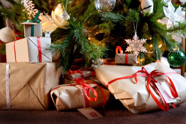 Christmas present wrapped with sustainable wrapping (Image: Nick Ansell/PA Wire)