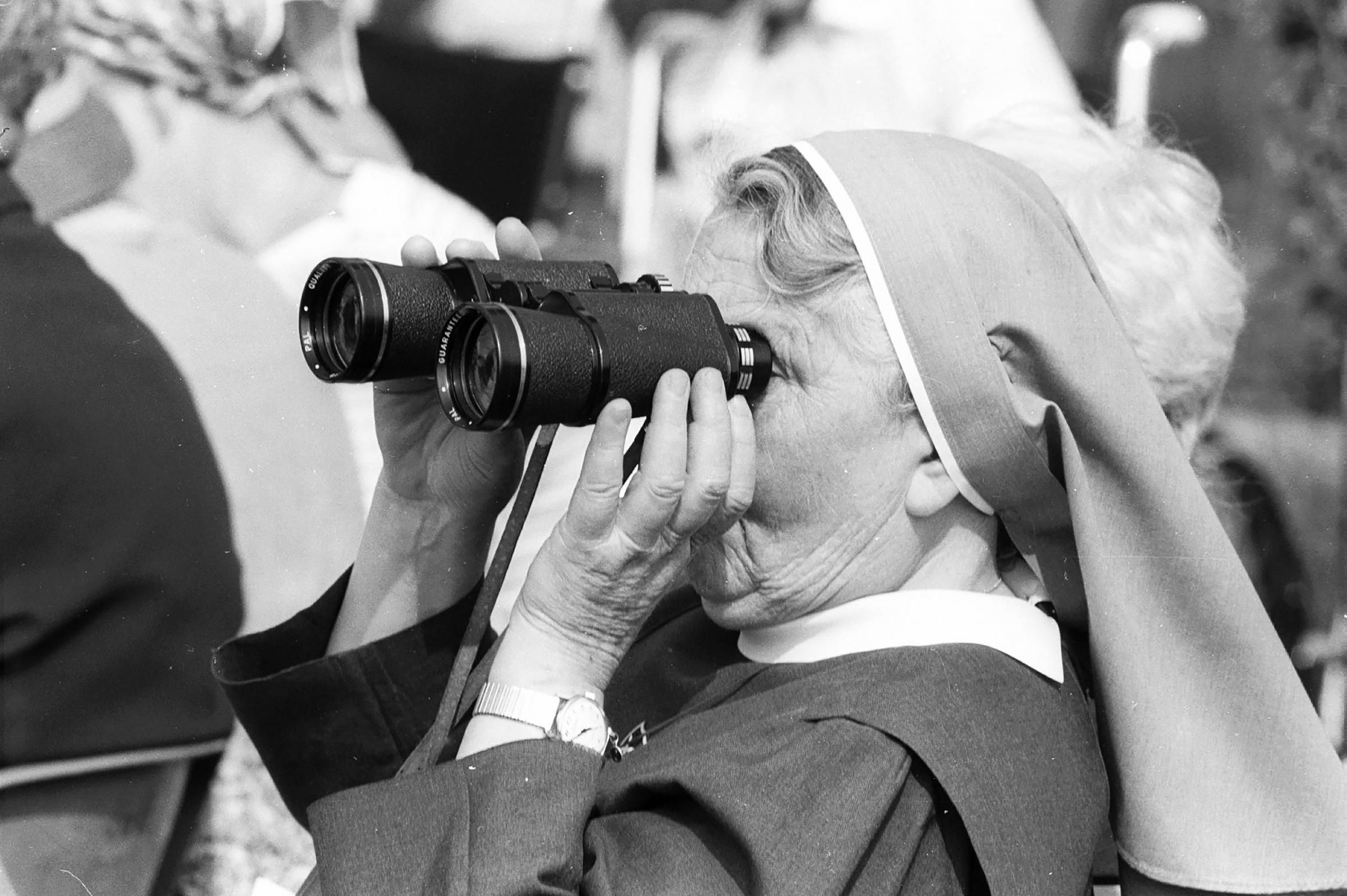 Pope John Paul came to Glasgow in 1982 and this nun did not want to miss it...Pic: Herald & Times