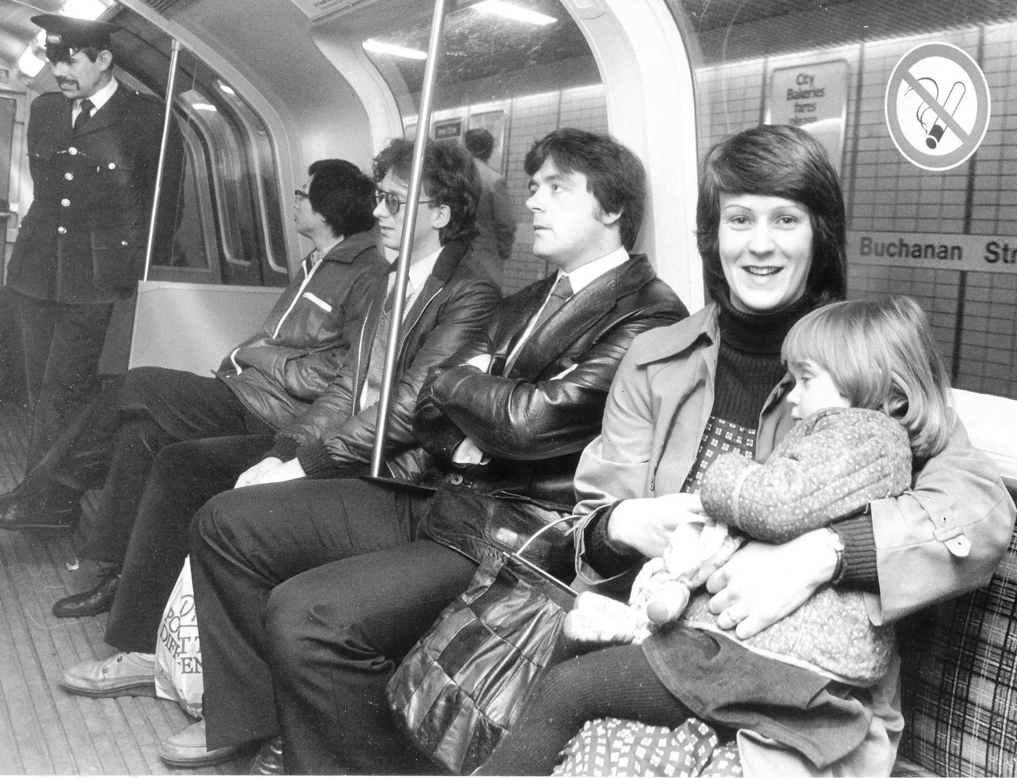Valerie Thompson, Glasgow Subways 10 millionth visitor, pictured in 1981. Pic: Herald and Times
