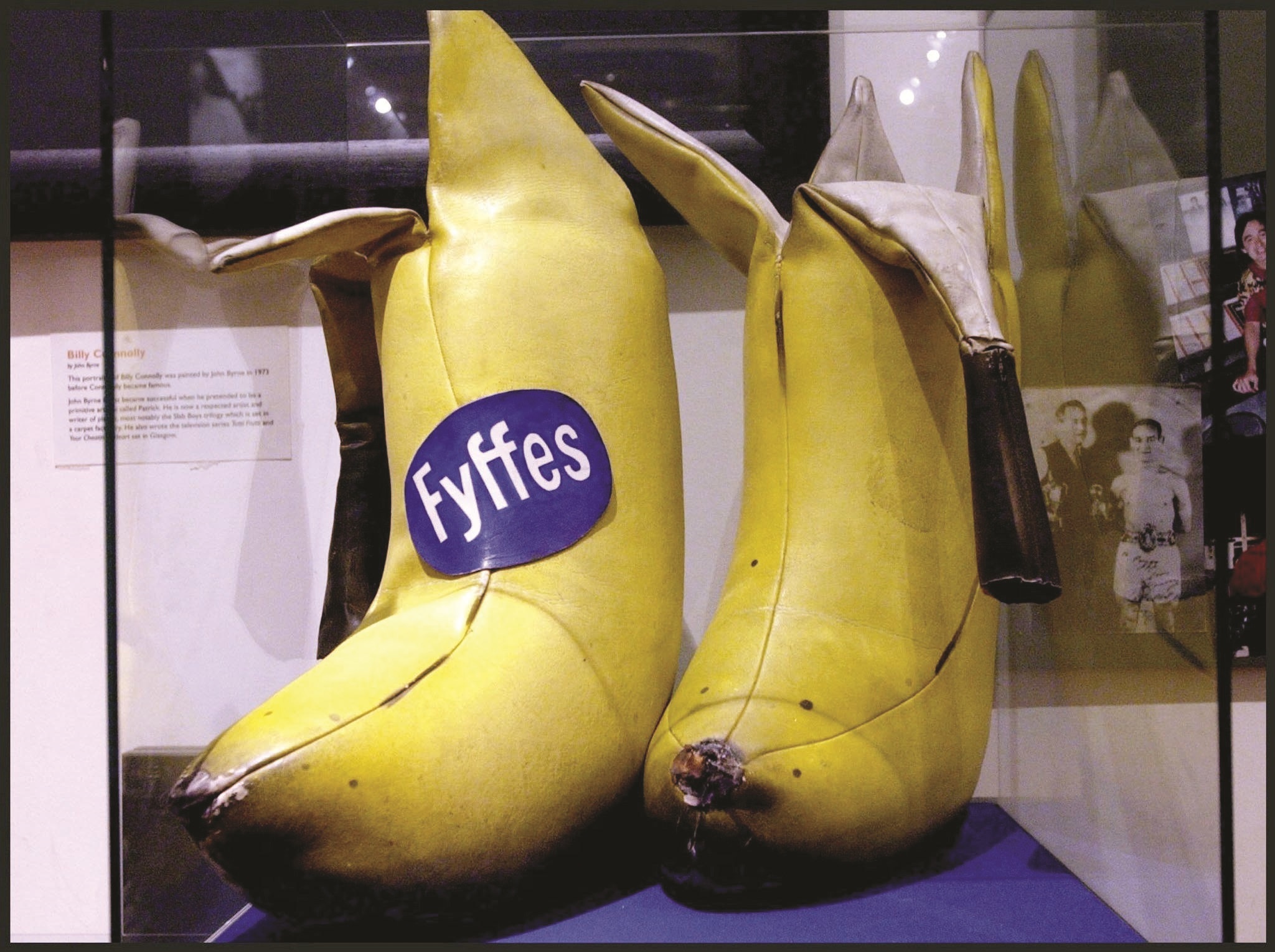 Billy Connollys banana boots on show at the Peoples Palace, Glasgow. 