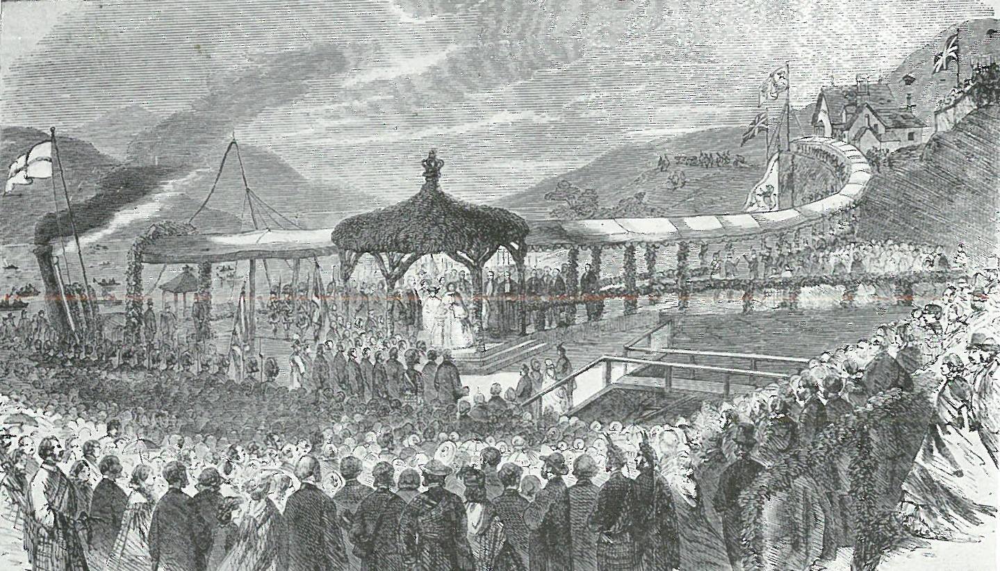 Depiction of the opening ceremony at Loch Katrine by Queen Victoria on 14 October 1859. Pic: Glasgow City Archives
