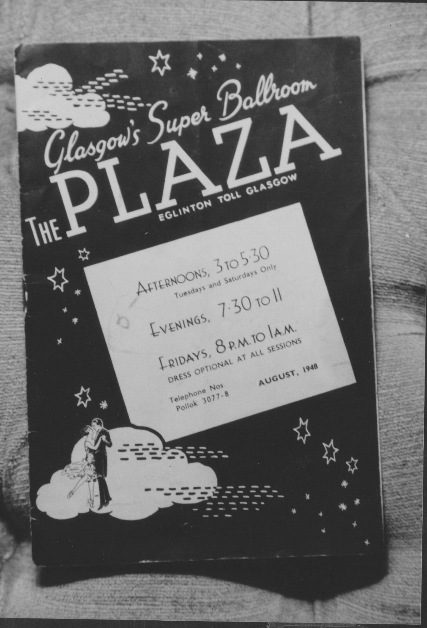 A leaflet advertising Glasgows super ballroom, The Plaza.