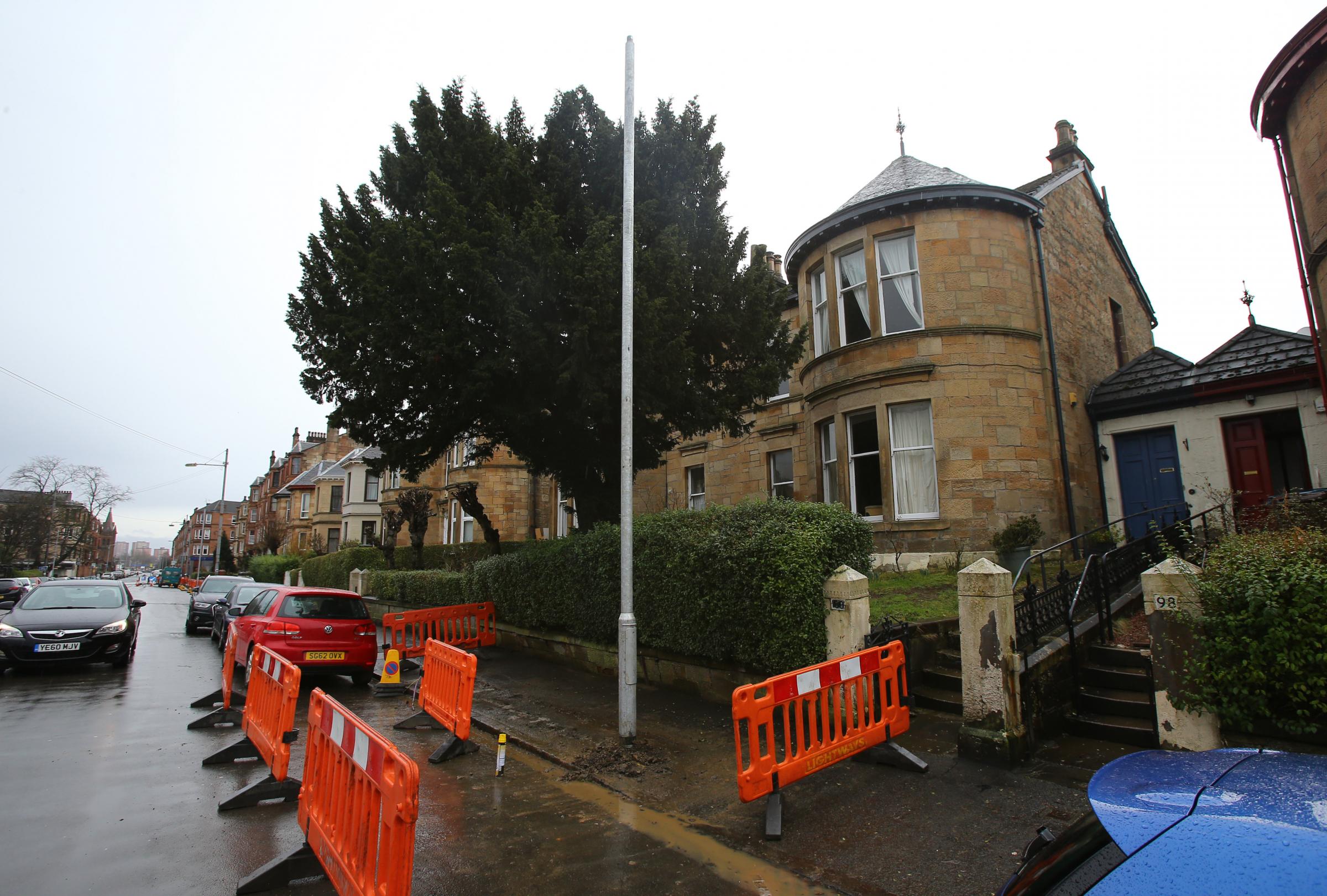 A newly installed lamp post on Dixon Avenue, Govanhill Picture: Colin Mearns