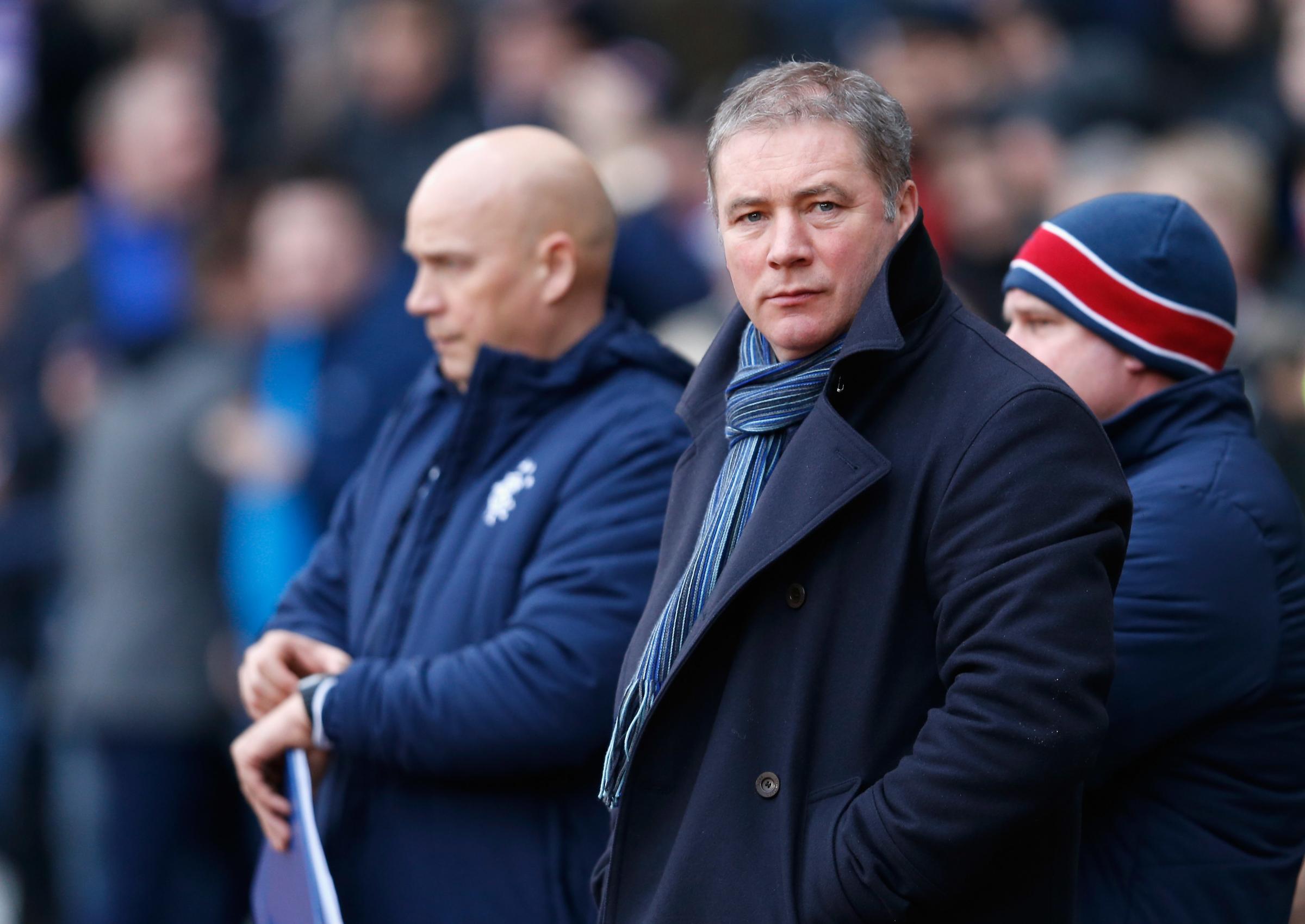 Ally McCoist looks on during the IRN-BRU Scottish Third Division match between Queens Park and Rangers at Hampden Park