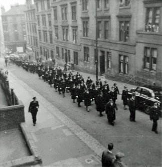 A police parade on Hillkirk Street in Springburn - does anyone remember this?