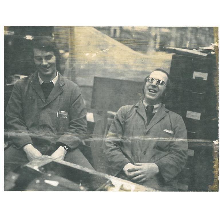 Doug with colleague Malky during his time at Weirs