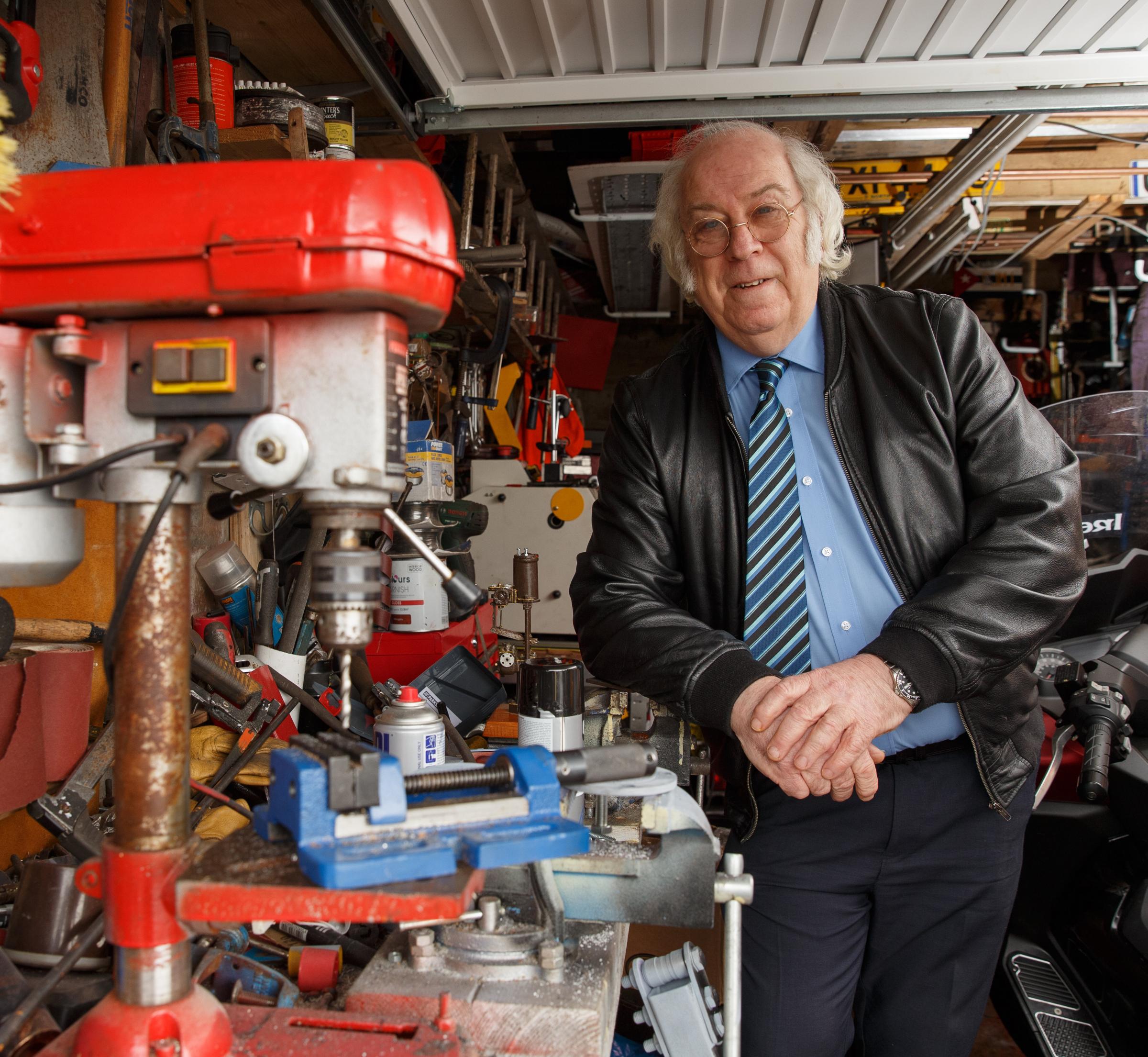 Doug Michael pictured in his workshop at home in East Kilbride. Doug is an engineer who used to work at Weirs is writing a book about Glasgow’s famous Weirs of Cathcart... Photograph by Colin Mearns.24 February 2021.For GT Times Past, see