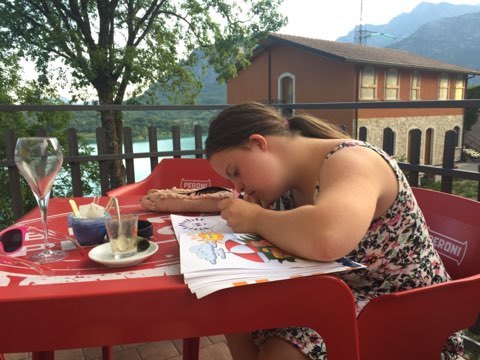 Matilda writing songs on holiday in Italy