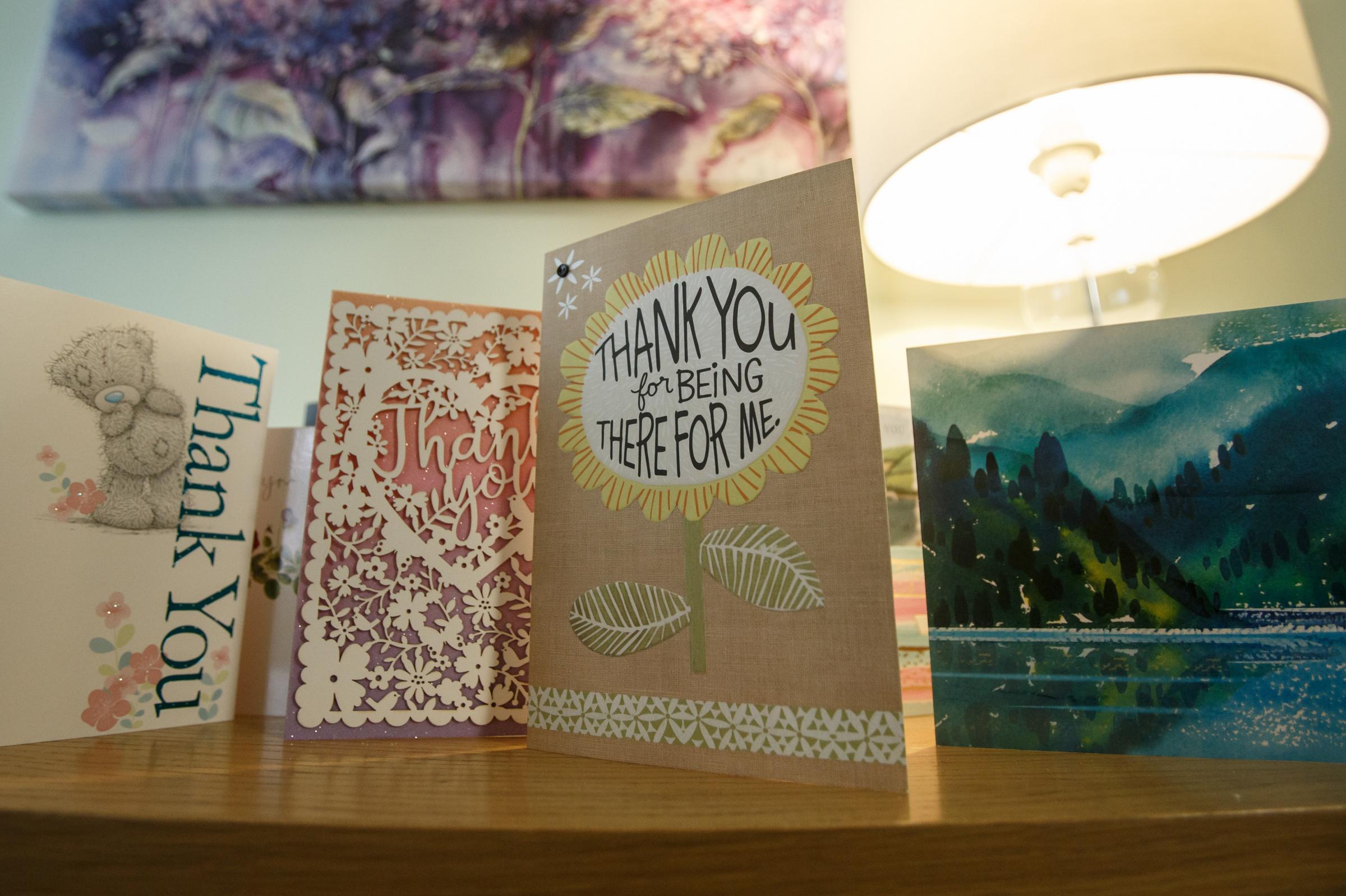 Thank you cards in the office Picture: Colin Mearns