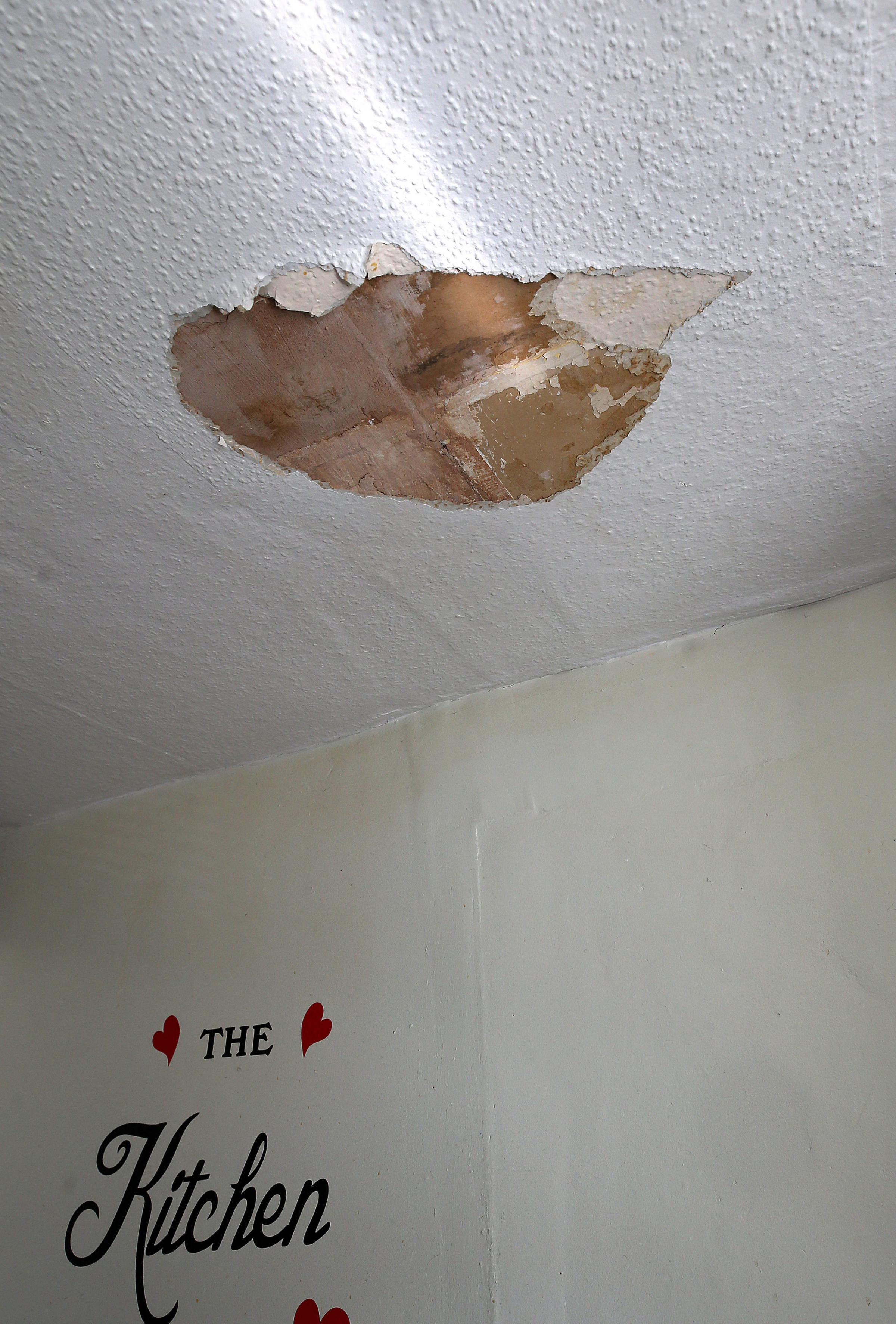 Angela McCabe whose flat in Toryglen has been flooded from above for months Picture: Gordon Terris