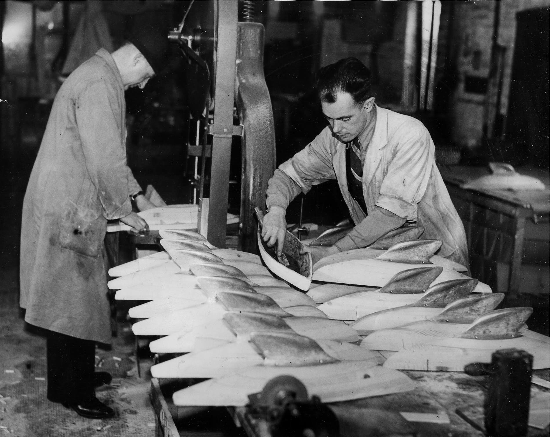 Model yacht making in Busby, 1939 Pic: Herald and Times