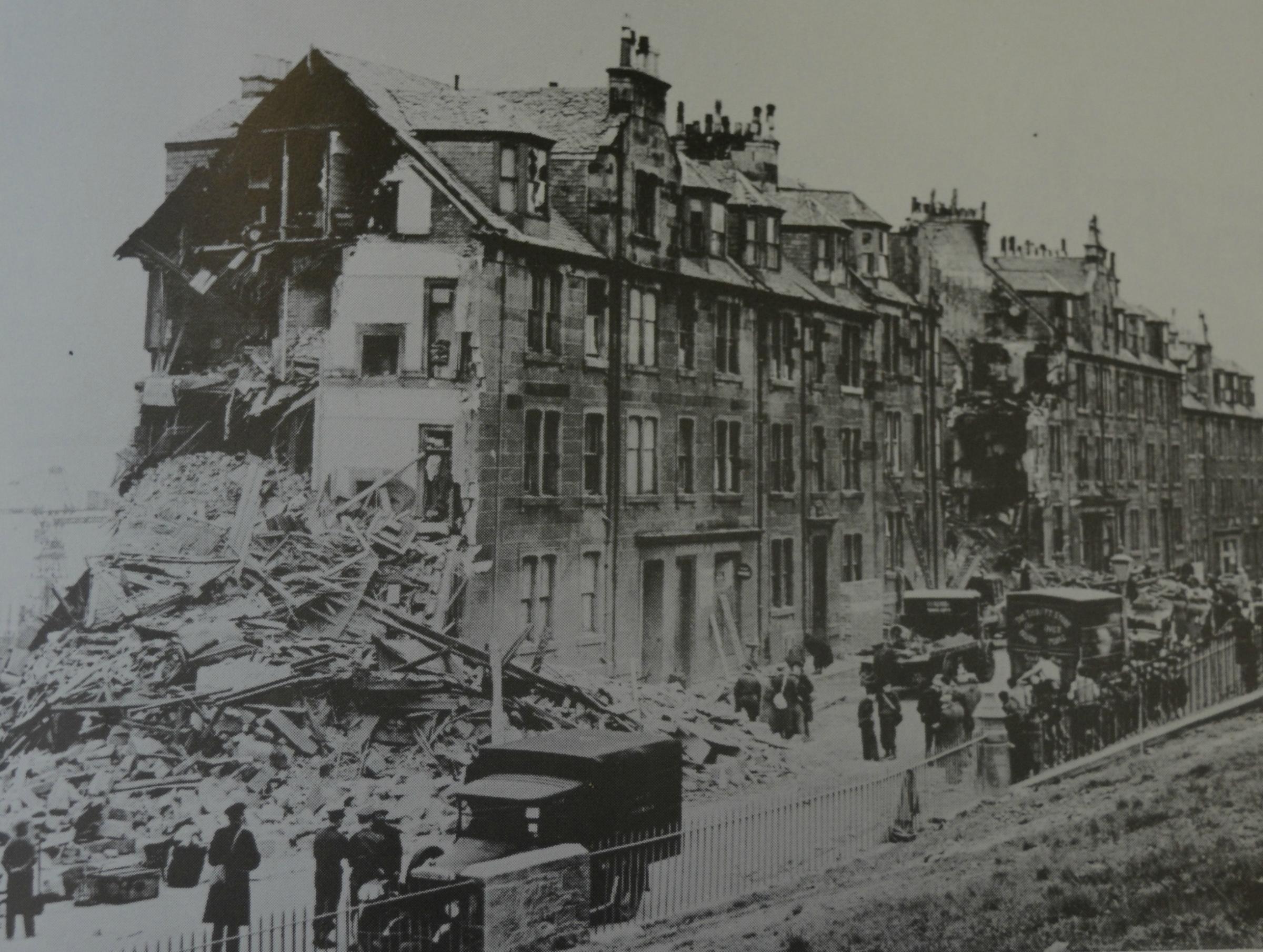 Belville Street in the Greenock Blitz. Picture by James Hall, (Greenock Telegraph).
