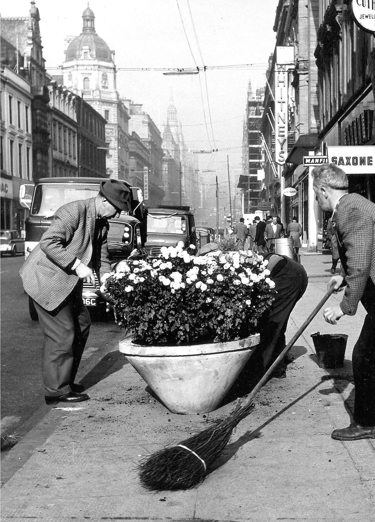 Filling flowers in Buchanan Street in 1966.