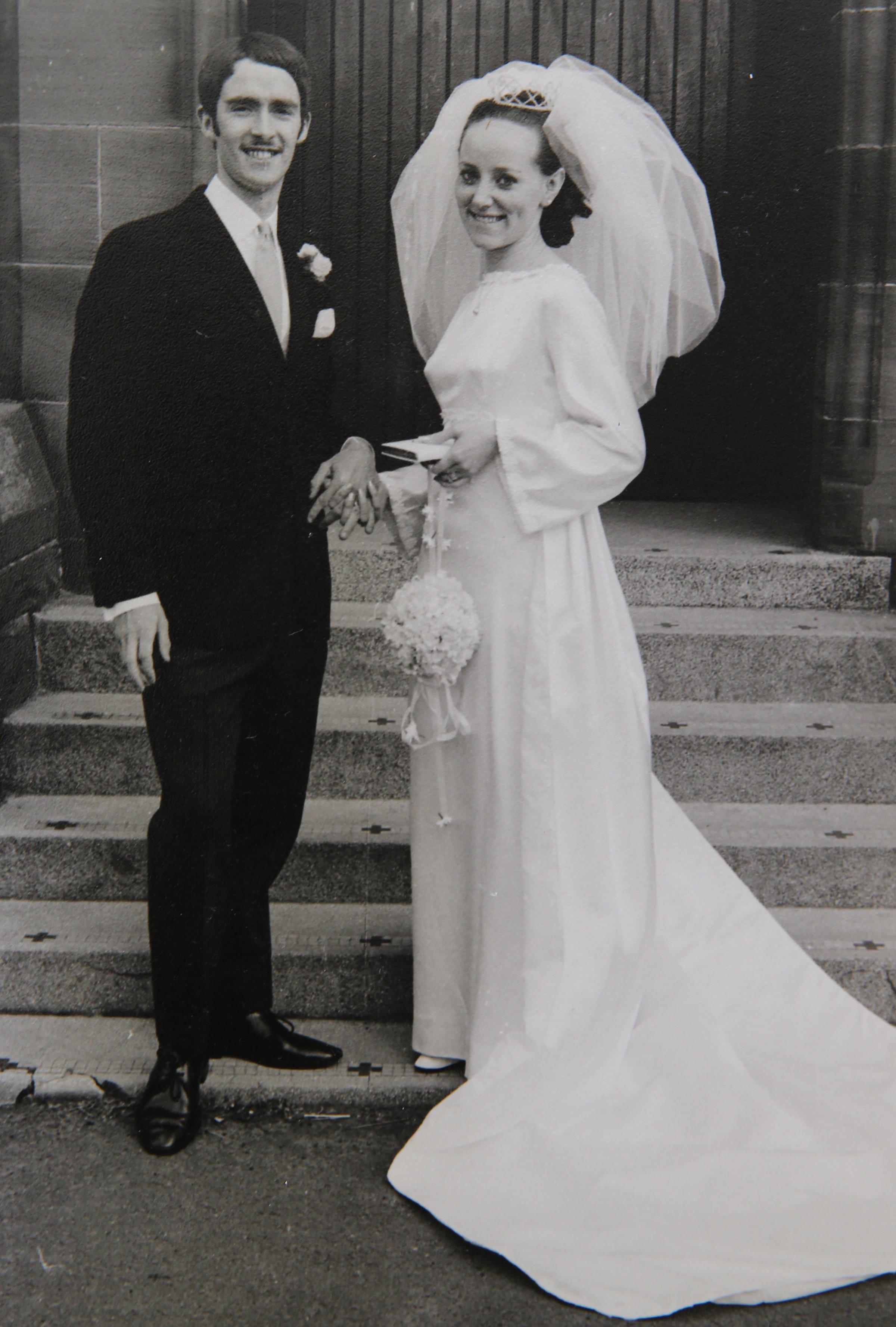 Glasgow Times past feature. Isabel and Brian McNulty pictured on their wedding day in August 1969... Isabel and Brian McNulty from Milton, Glasgow have been together for 53 years after meeting at school, courting at the dancing, and marrying at 18. ...5