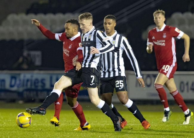 Jake Doyle-Hayes in action for St Mirren.