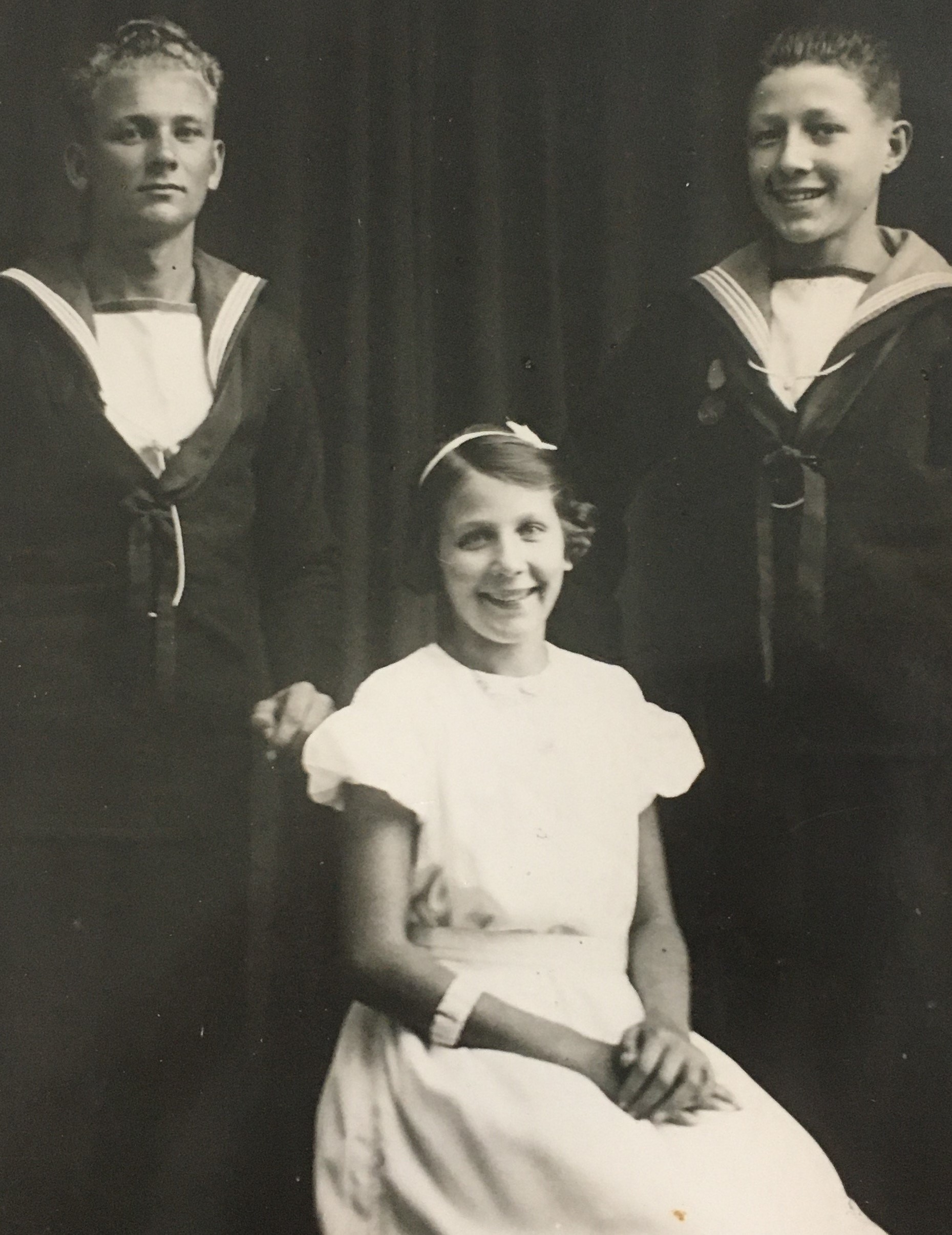 Jane with her brothers, Stanley and Tim.
