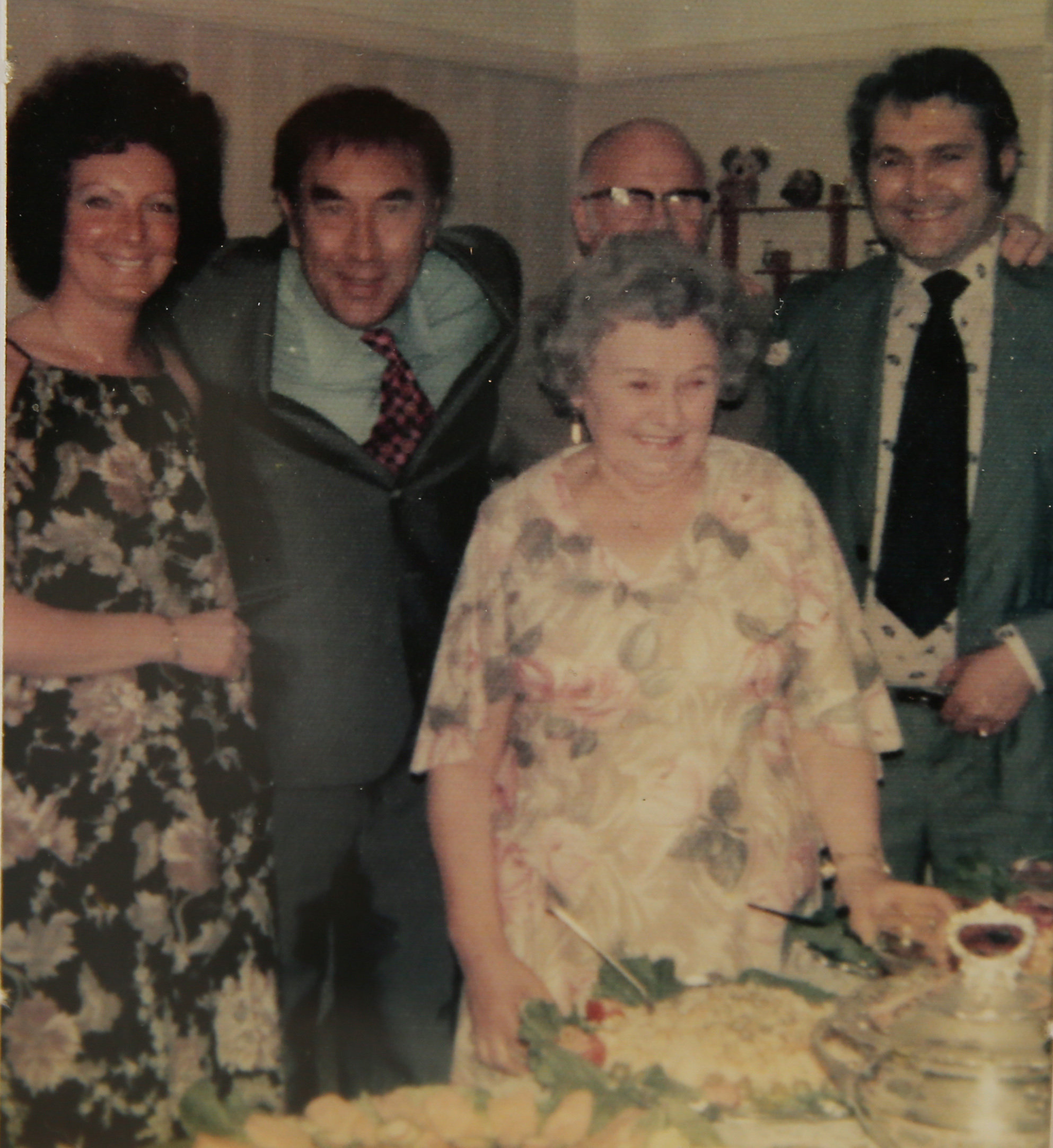 Margot Burkhill, left pictured with Frankie Howerd (2nd from left) in Glasgow. At right is her husband Ian. The couple in the middle are a Mr and Mrs Young. Frankie was a family friend of the Youngs. Re Times Past feature... Photograph courtesy of Margot