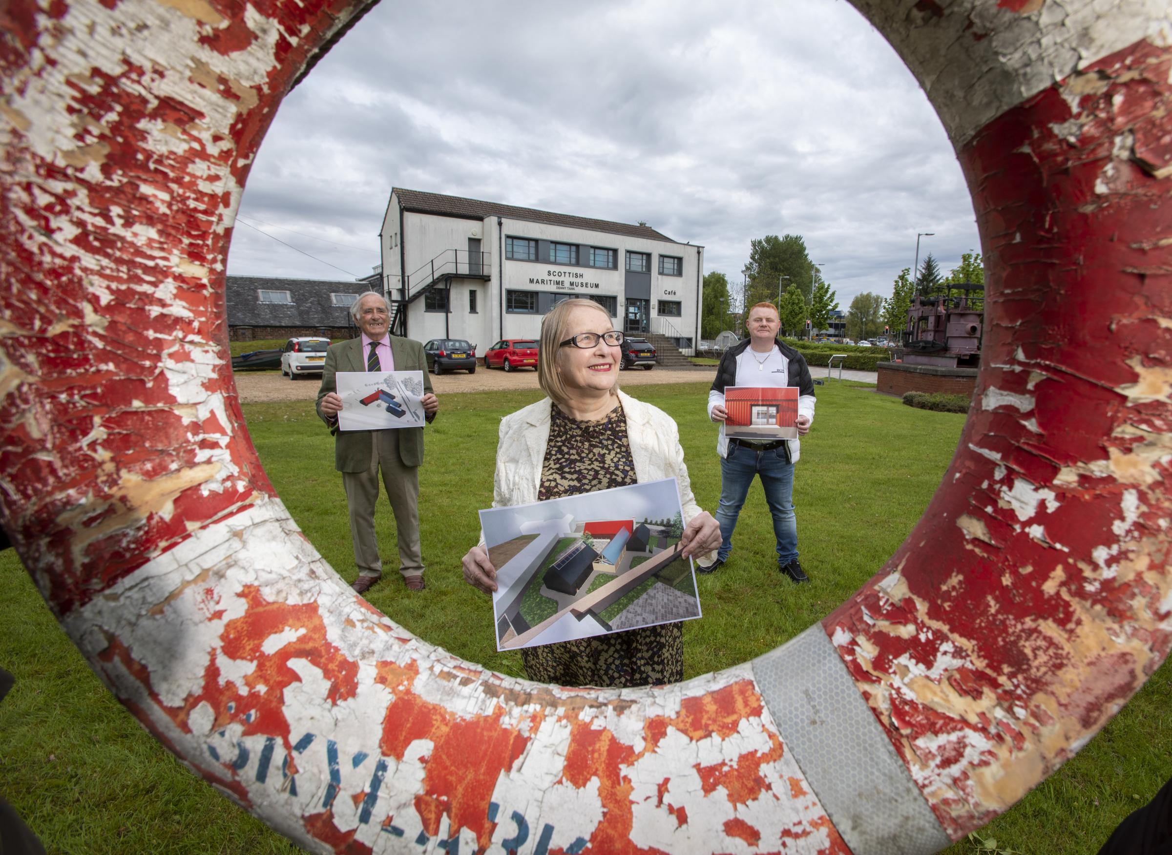 Veteran Hugh Spencer, Mary Burch of the Skylark IX Recovery Trust and James Currie from Alternatives Drug Recovery Service celebrate ambitious plans to secure a bright future for the much-loved Skylark IX ‘Dunkirk Little Ship’ at the heart of