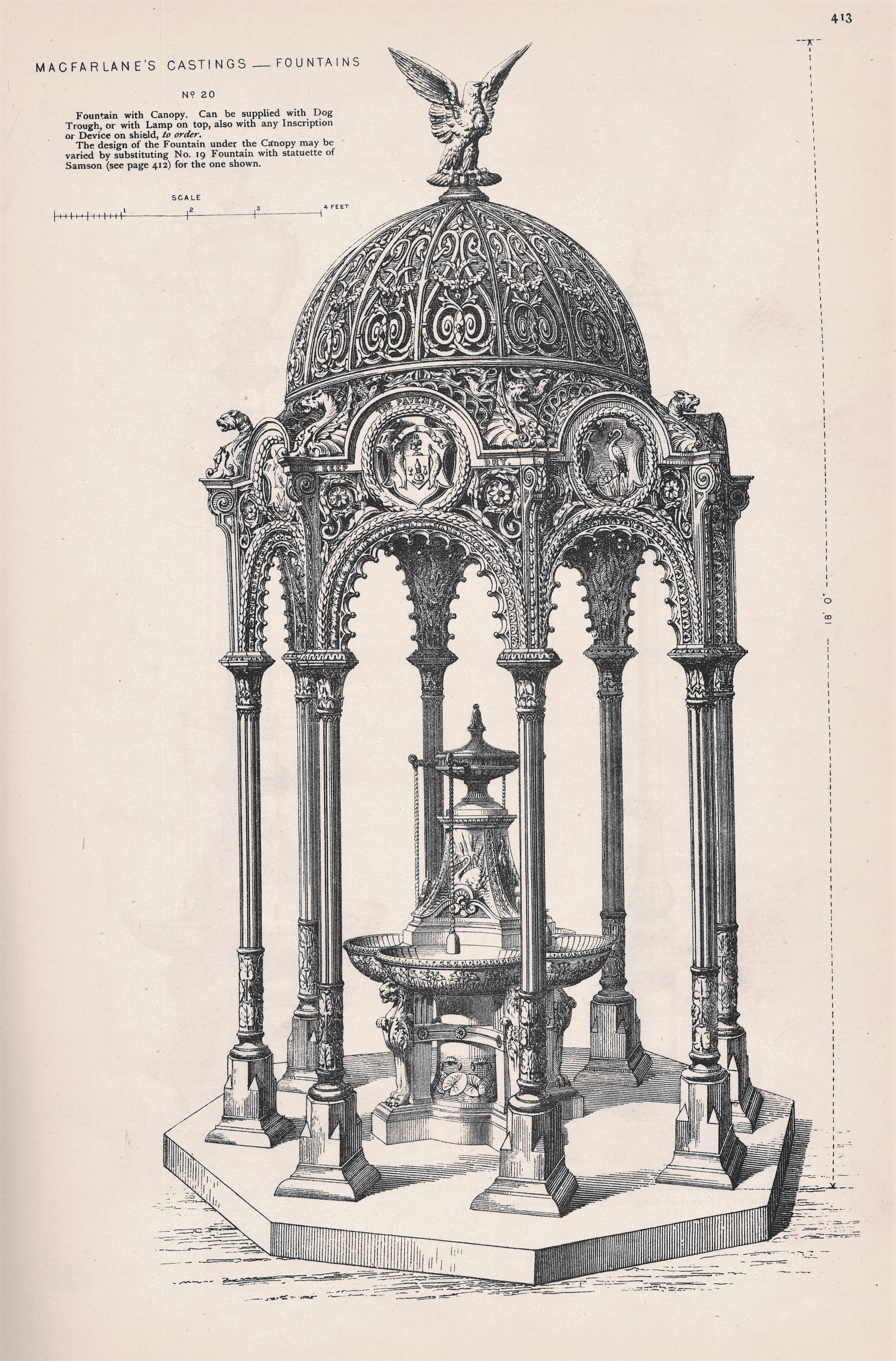 Fountain design, from the 1883 catalogue. Picture: Glasgow City Archives