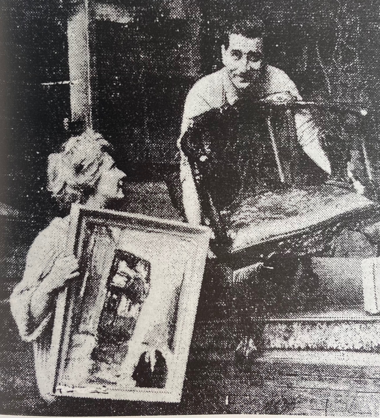 Johnny and Kitty with the painting.