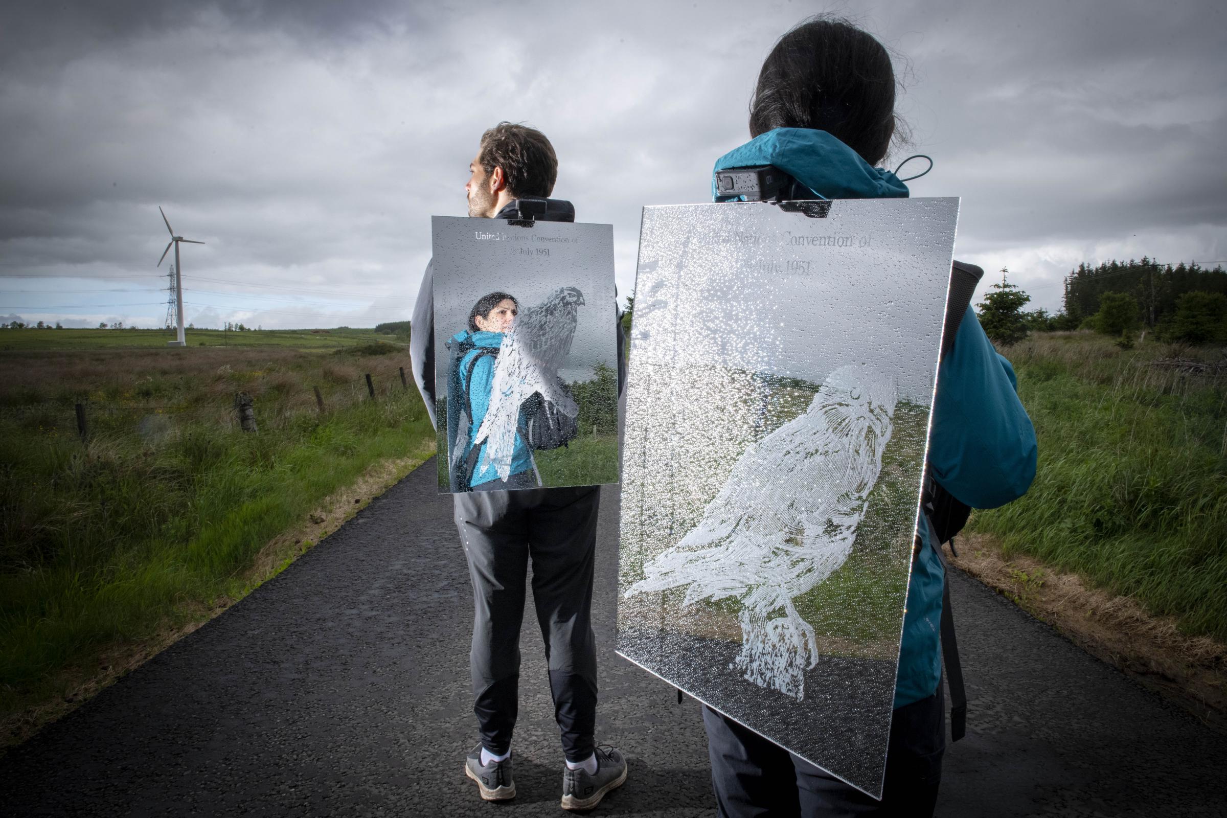 Artists walk from Dungavel to Brand Street to raise questions on refugee treatment