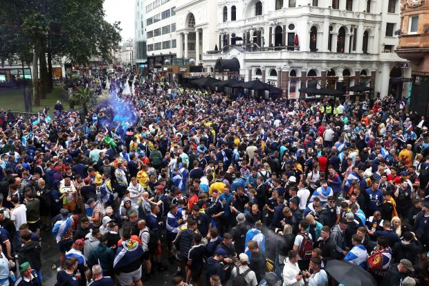 Glasgow Times: Scotland fans gathered in Leicester Square ahead on the England v Scotland match in June 18. 
