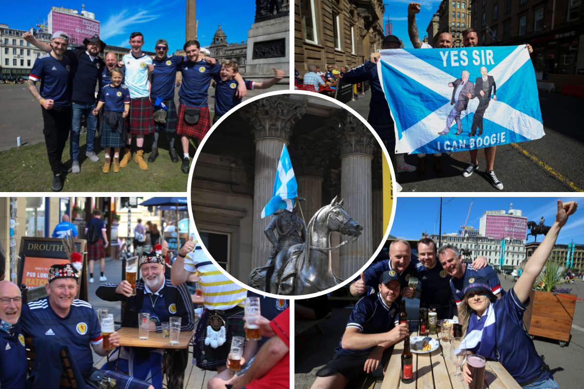 Scotland fans party in Glasgow ahead of Euro 2020 match against Croatia at Hampden