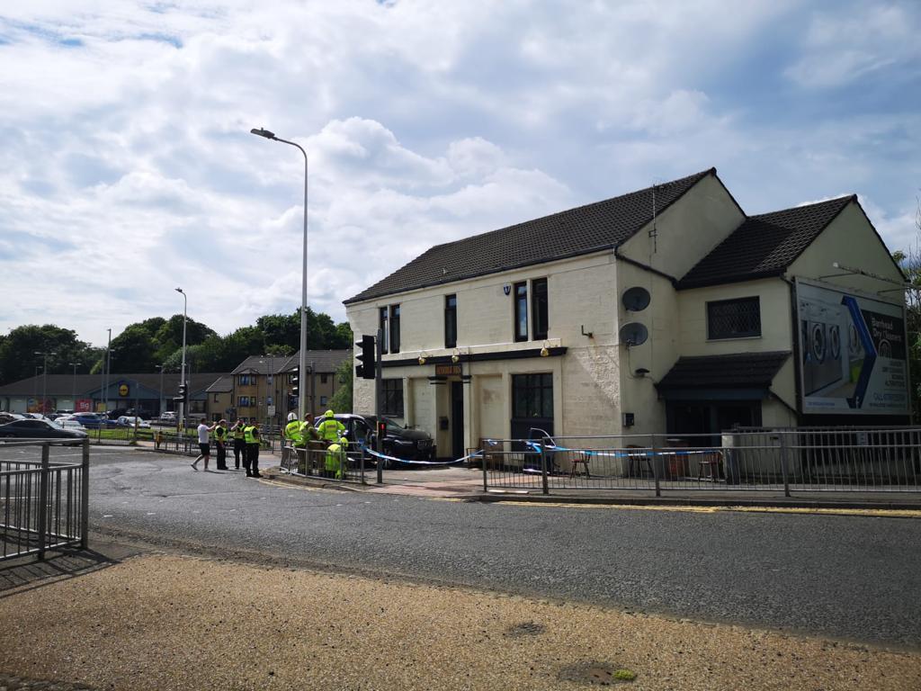 Arthurlie Inns: Two people taken to hospital after car crashes into Barrhead pub