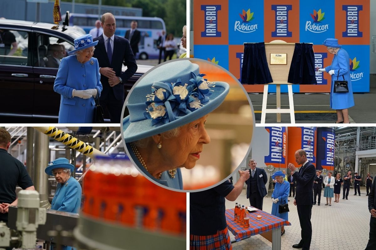 Queen and Prince William visit Irn-Bru factory near Glasgow