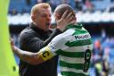 Celtic captain Scott Brown, right, and Parkhead manager Neil Lennon celebrate at Ibrox in September. Photo: Craig Williamson / SNS Group.