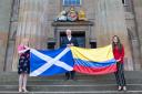 (L-R) Heather Maclaurin, executive assistant, Inverclyde Chamber of Commerce, George McKay, chief executive, Inverclyde Chamber of Commerce, and Diana Peralta, DP Global at Custom House, Greenock
