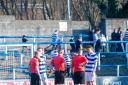 Morton players protest at full-time.