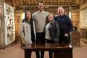 Bill, right with daughter Fiona, left, wife Kate and furniture restorer Will Kirk
