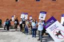 Museum workers' protest outside the Burell Collection, Glasgow